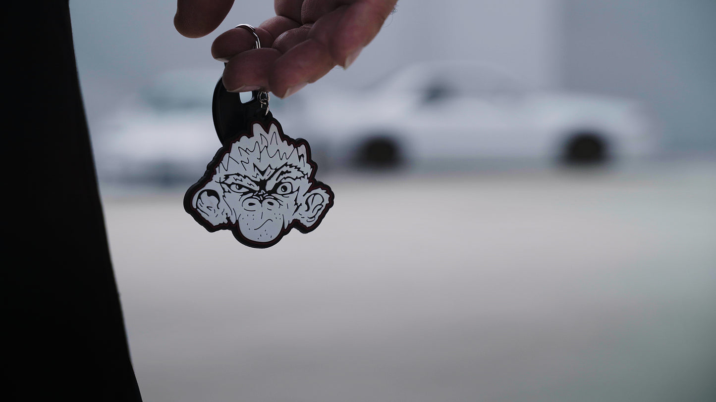 Night Monkey Die Cut Rubber Key Chain