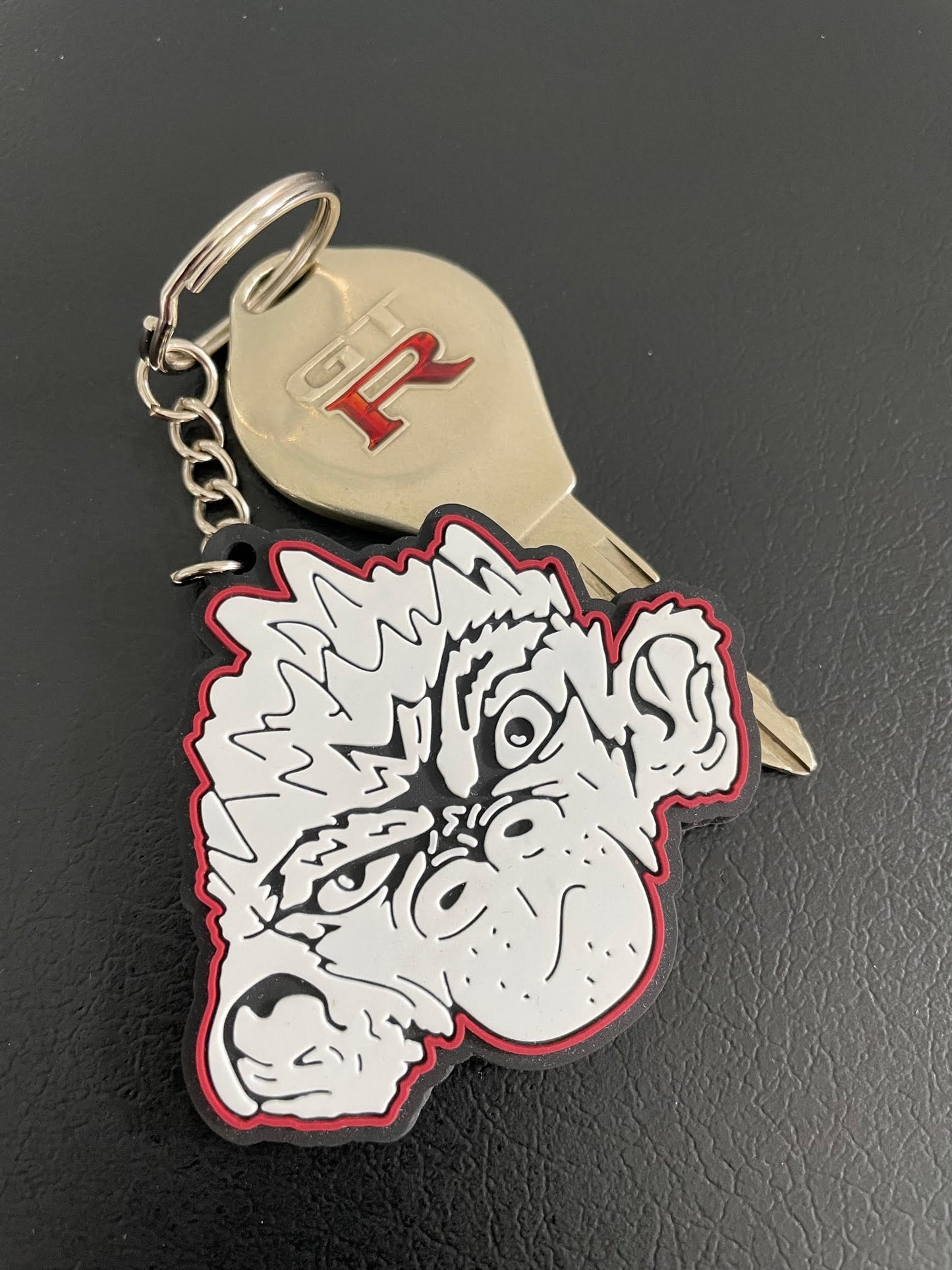 Night Monkey Die Cut Rubber Key Chain